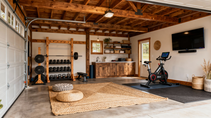 Beautiful Rustic Garage Gym Design Ideas Beautiful Rustic Garage Gym Design Ideas