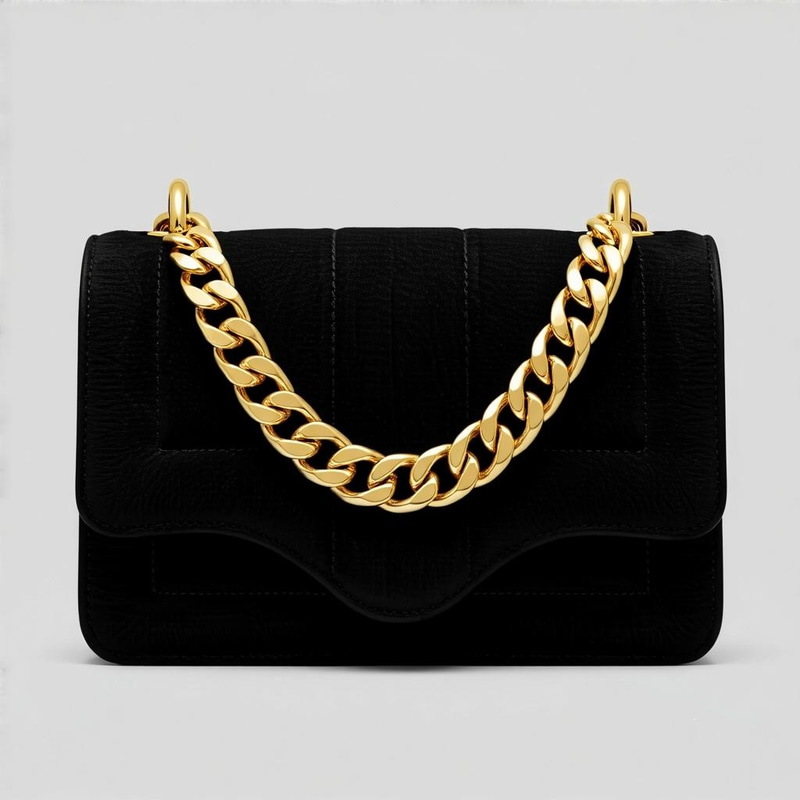 Stylish Black Franchie with Gold Chain Stylish Black Franchie with Gold Chain