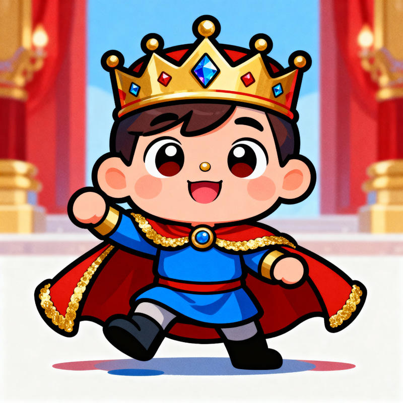 Vibrant 2D Cute King Character for Games Vibrant 2D Cute King Character for Games