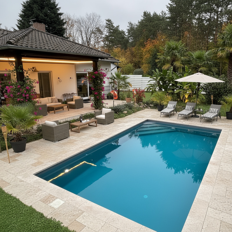 Tropical Style Outdoor Pool Design