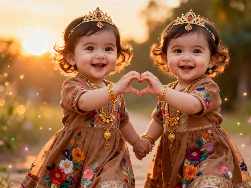 Adorable Twin Baby Girls: Ultra-Realistic Portraits