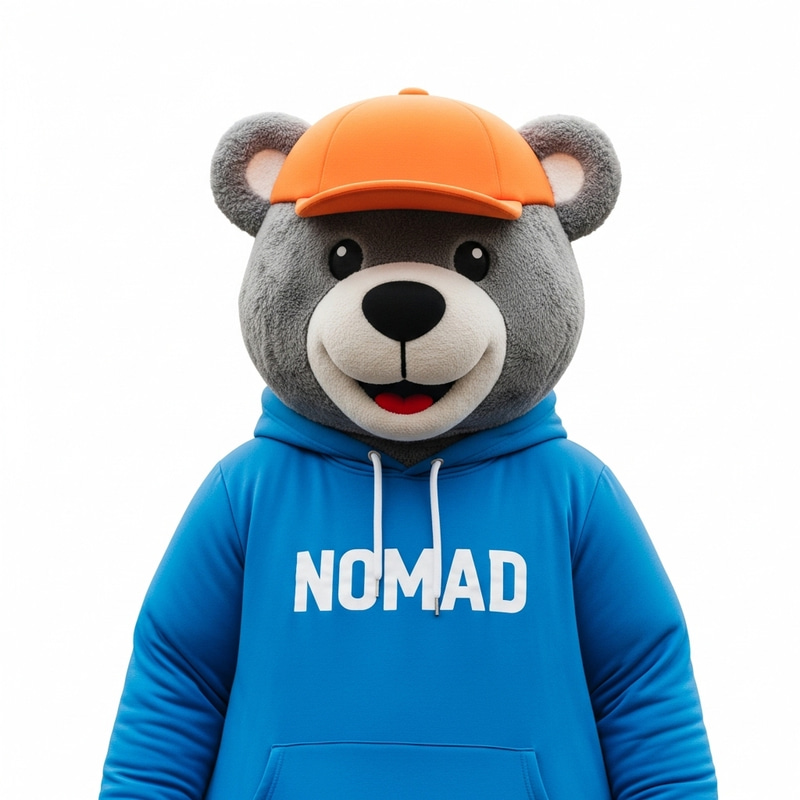 NOMAD Bear Mascot in Hip-Hop Style