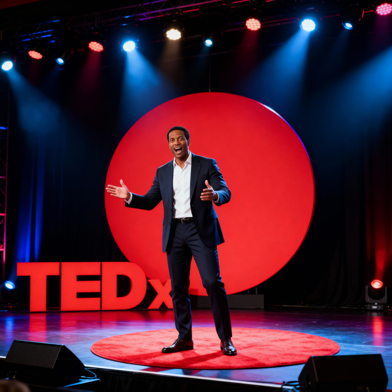 Dynamic Conference Speaker on TEDx Stage