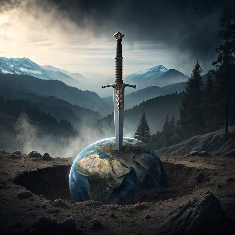 The Earth's Emergence from a Sword's Insertion The Earth's Emergence from a Sword's Insertion