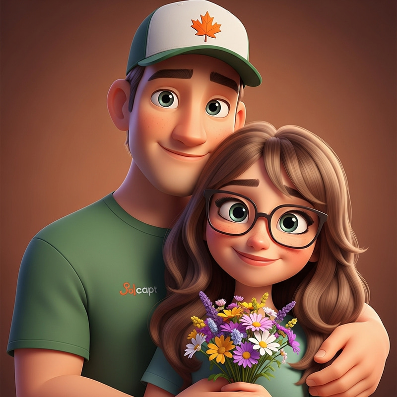 Pixar-Style Warm Couple Scene Photography Pixar-Style Warm Couple Scene Photography