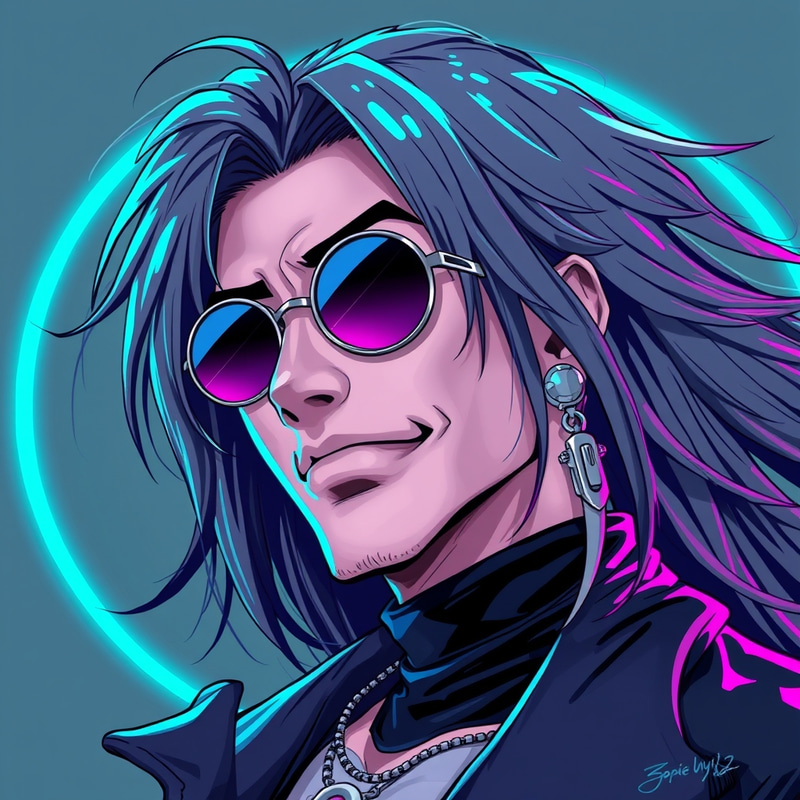 Cybernetic Male Character in Gloomy Cyberpunk Style Cybernetic Male Character in Gloomy Cyberpunk Style