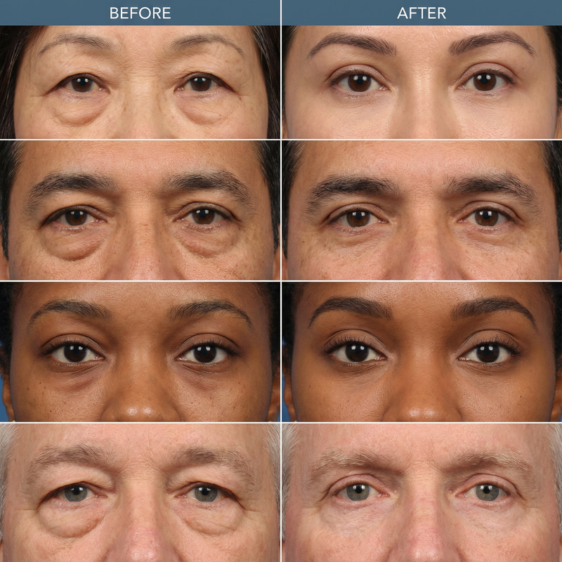 Before & After Blepharoplasty: Diverse Patient Images Before & After Blepharoplasty: Diverse Patient Images