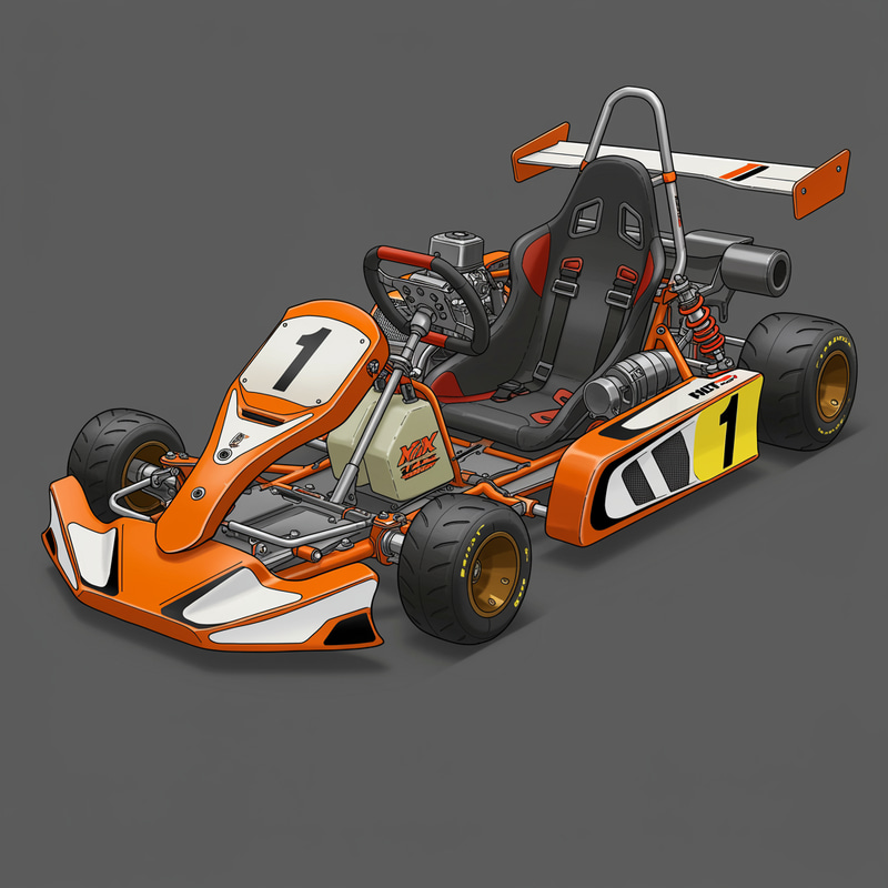 2-Seater Go Kart Design with 80" Wheelbase