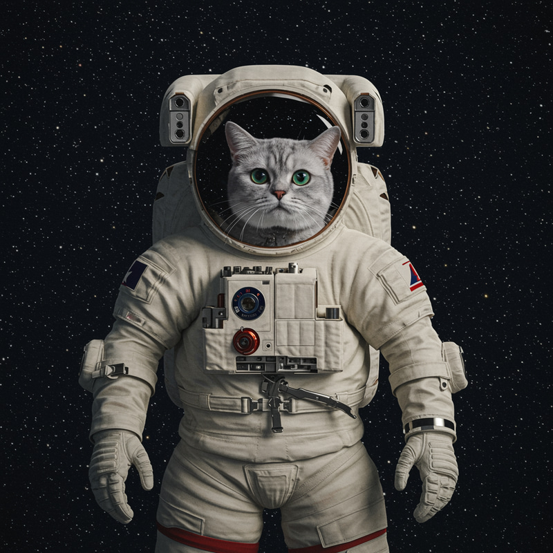 Cat in an Astronaut Suit Floating in Space Cat in an Astronaut Suit Floating in Space
