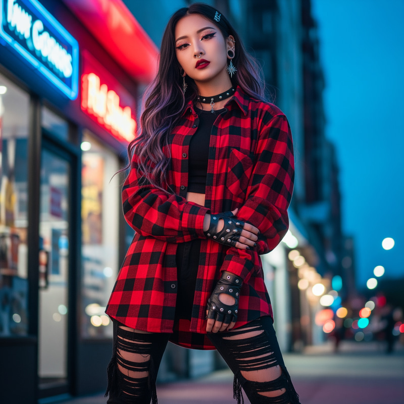 Edgy K-Pop Girl Outfit Inspiration Edgy K-Pop Girl Outfit Inspiration