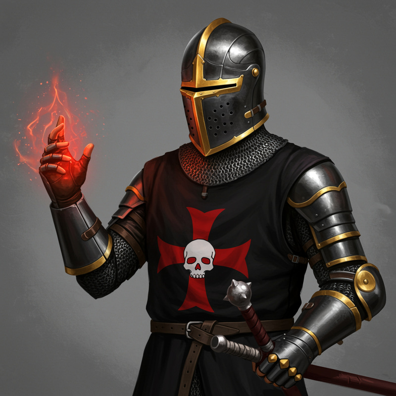 Magnificent 14th Century Knight in Black Armor