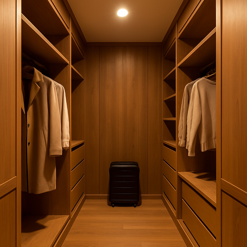 Stylish Brown Walk-In Closet Designs