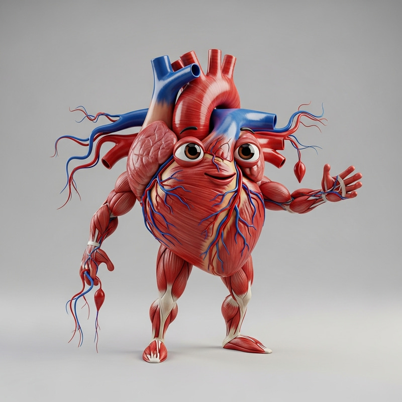 3D Human Heart Anatomy Character Model