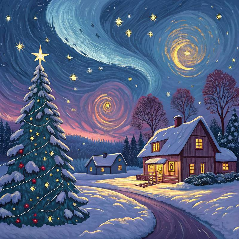 Van Gogh Christmas Scene - A Festive Masterpiece Van Gogh Christmas Scene - A Festive Masterpiece