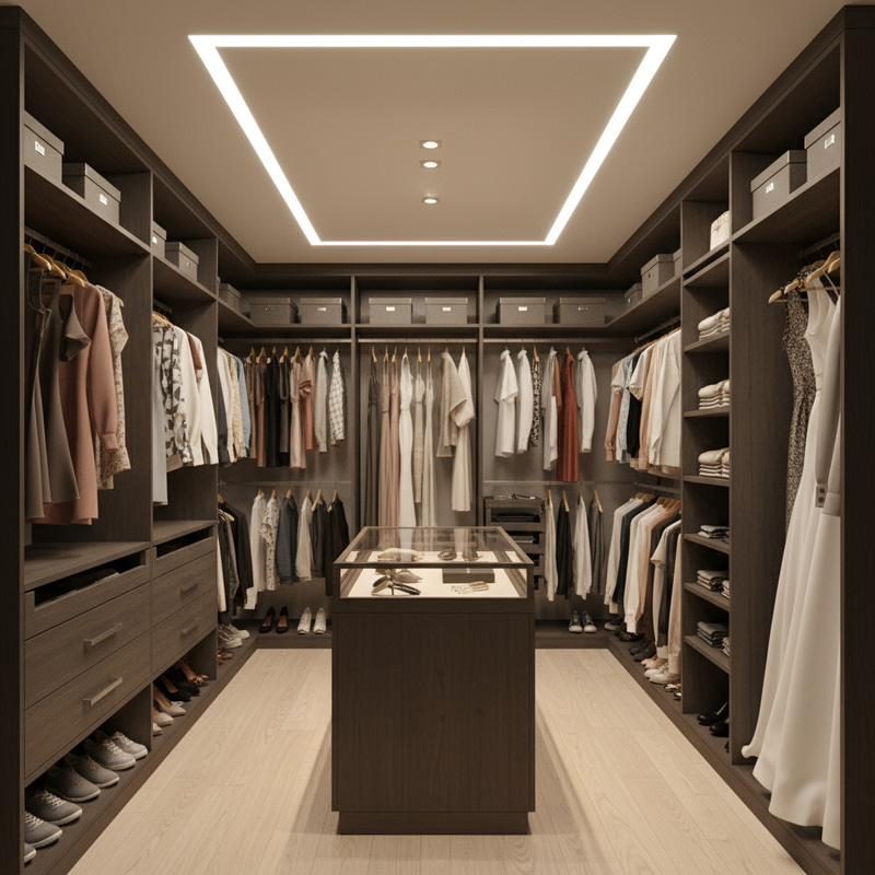 Stylish Closet with Drawers for Shoes & Dresses