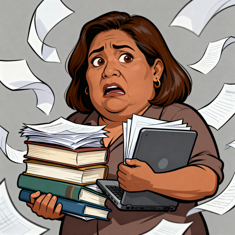 Humorous Caricature Portrait of a Desperate Woman Humorous Caricature Portrait of a Desperate Woman