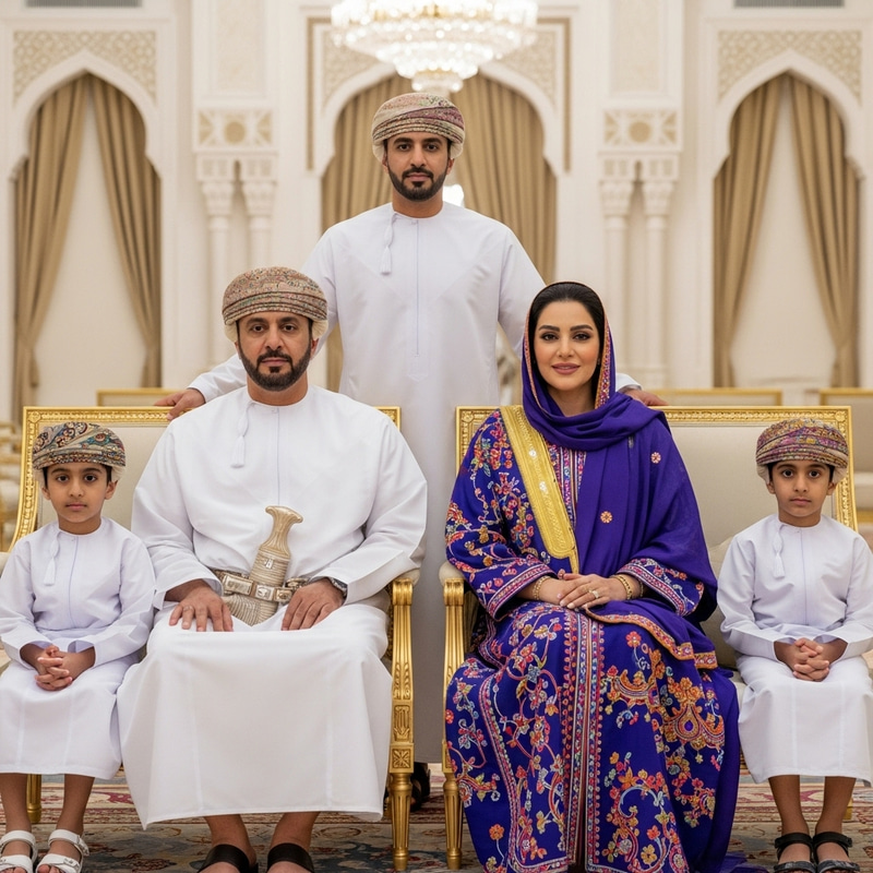 Sultan Haitham bin Tariq & Family in Traditional Omani Attire Sultan Haitham bin Tariq & Family in Traditional Omani Attire