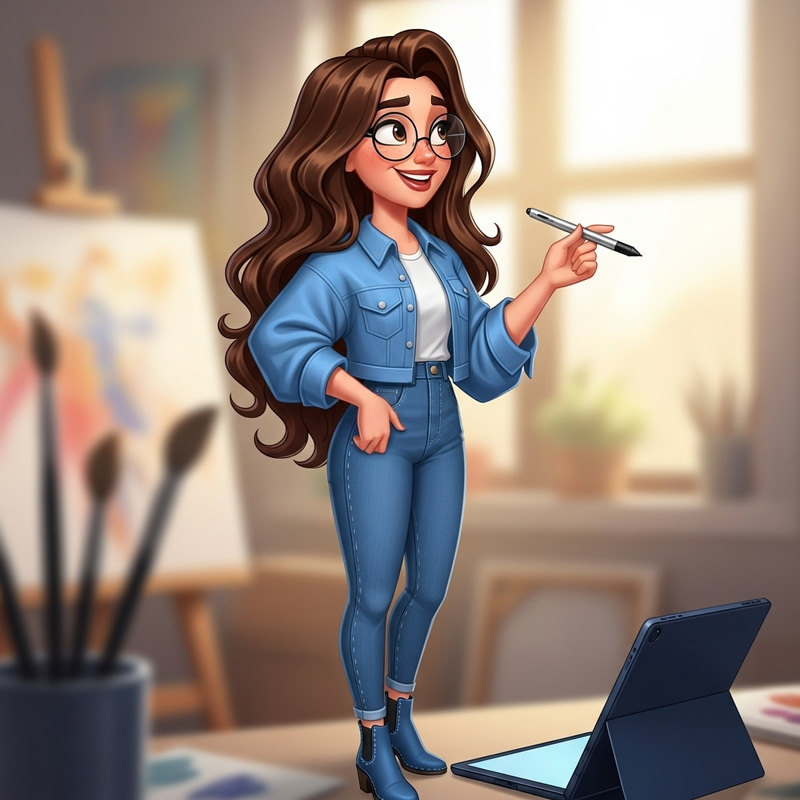 Create a Friendly Animated Character: Emmy with Wavy Hair
