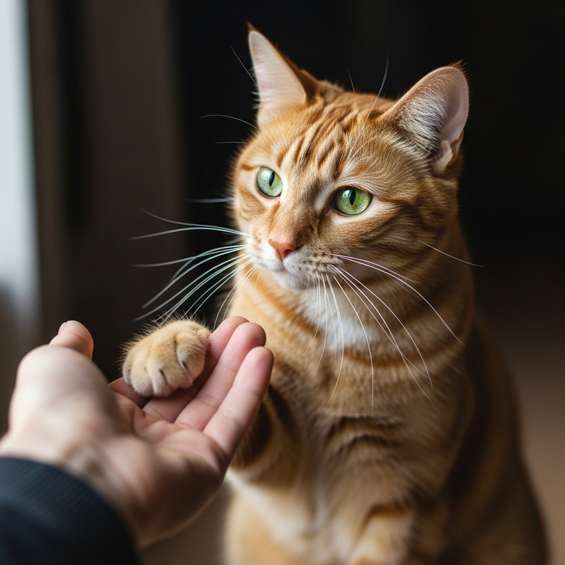 Heartwarming Orange Tabby Cat Holding My Hand Heartwarming Orange Tabby Cat Holding My Hand