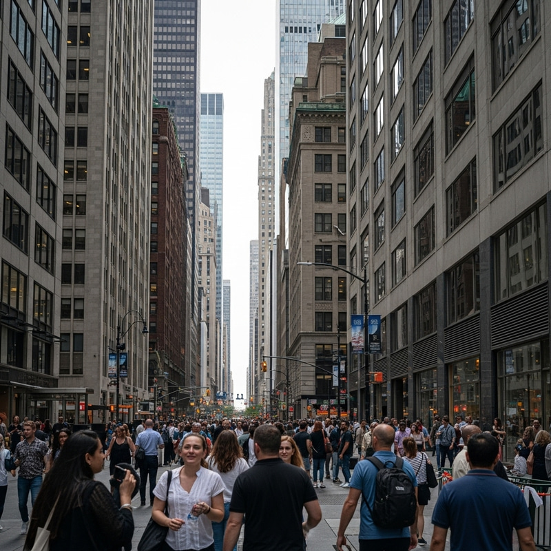 Diverse Urban Scene: Multicultural Crowd in Vibrant City Diverse Urban Scene: Multicultural Crowd in Vibrant City