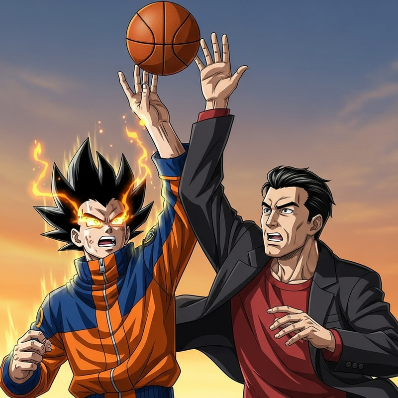 Goku vs Chávez: Epic Basketball Game in Real Life Goku vs Chávez: Epic Basketball Game in Real Life