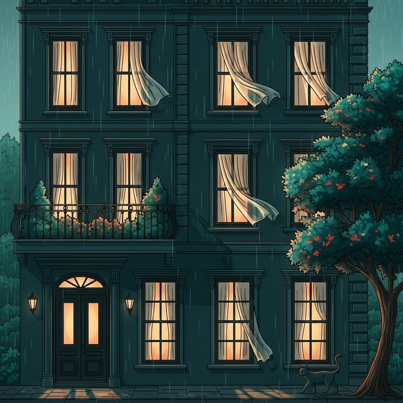 Enchanting European Style Three-Story House in Dark Teal Color with Palladian Windows Enchanting European Style Three-Story House in Dark Teal Color with Palladian Windows