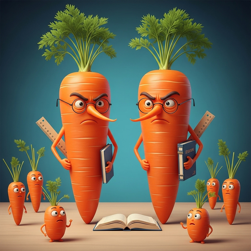 Surreal Carrot Parents: A Strict Family of Veggies