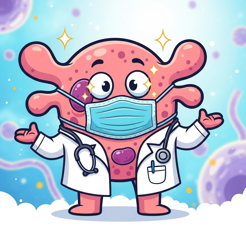 Cartoon B Cell Doctor: Fun & Engaging Illustration Cartoon B Cell Doctor: Fun & Engaging Illustration