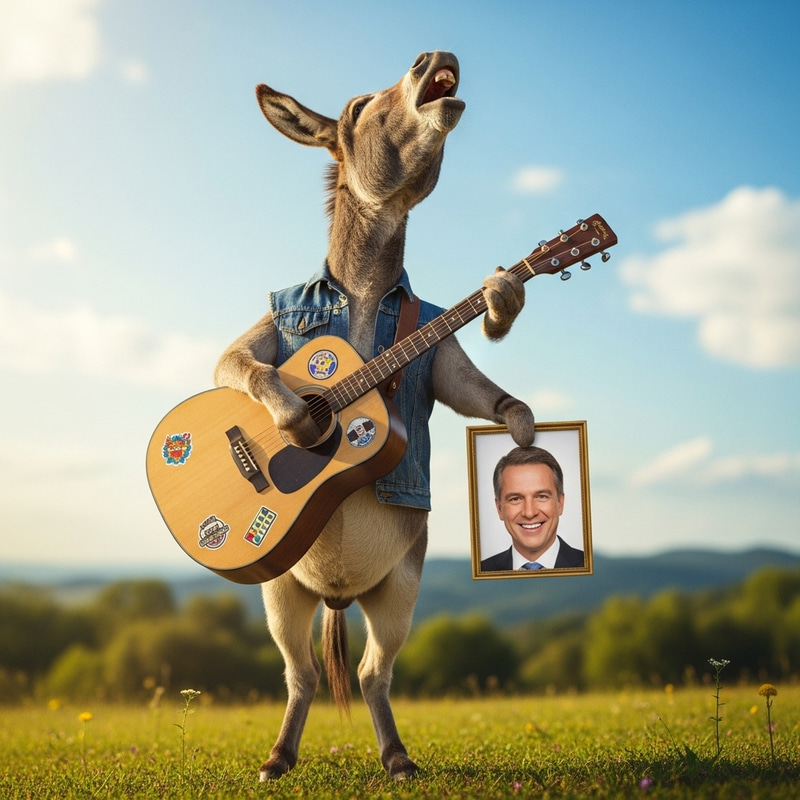 Donkey Playing Guitar with Nawaz Sharif Photo | Musical Tribute Donkey Playing Guitar with Nawaz Sharif Photo | Musical Tribute