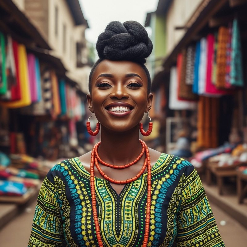 Radiant African Woman | Bold Traditional Attire Radiant African Woman | Bold Traditional Attire