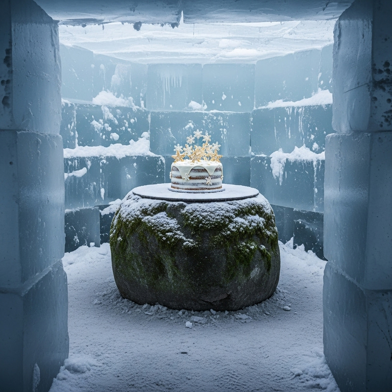 Ice House with Rock Inside Serving Cake | Unique Event Venue Ice House with Rock Inside Serving Cake | Unique Event Venue