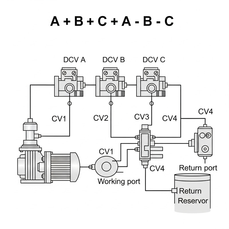 Hydraulic Circuit Design: A+B+C+A-B-C Instructions & Operation Hydraulic Circuit Design: A+B+C+A-B-C Instructions & Operation