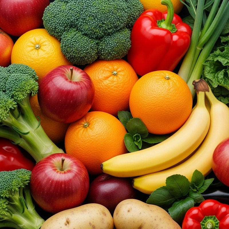 Colorful Fruits and Vegetables | Surreal Abstract Arrangement Colorful Fruits and Vegetables | Surreal Abstract Arrangement