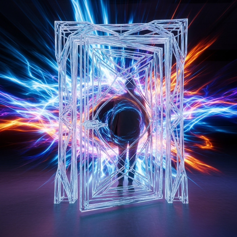 Entering a 3D Portal of Fused Energy Fusion, 4K Entering a 3D Portal of Fused Energy Fusion, 4K