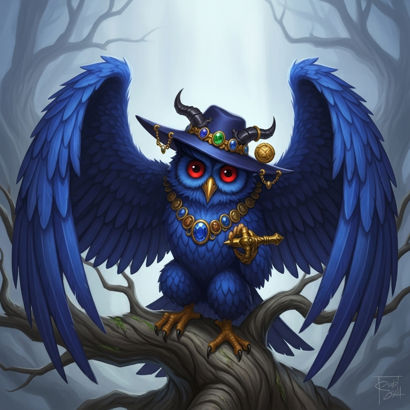 Stolas from Helluva Boss | Owl-Like Demon with Royal-Blue Feathers Stolas from Helluva Boss | Owl-Like Demon with Royal-Blue Feathers