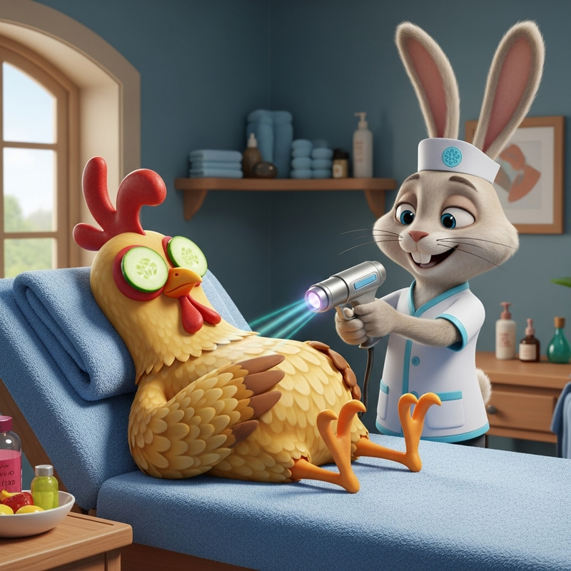 Funny Chicken Spa: Imaginative Laser Hair 'Removal' Funny Chicken Spa: Imaginative Laser Hair 'Removal'