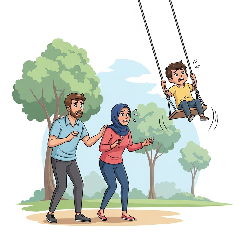 Parent's Worry: Child on Swing at Risk Parent's Worry: Child on Swing at Risk