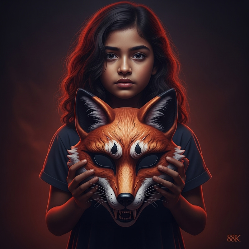 Fox Mask Girl - Horror Digital Art Fox Mask Girl - Horror Digital Art
