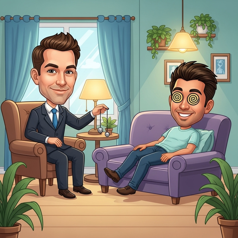 Humorous Hypnosis Caricature for Relaxation Humorous Hypnosis Caricature for Relaxation