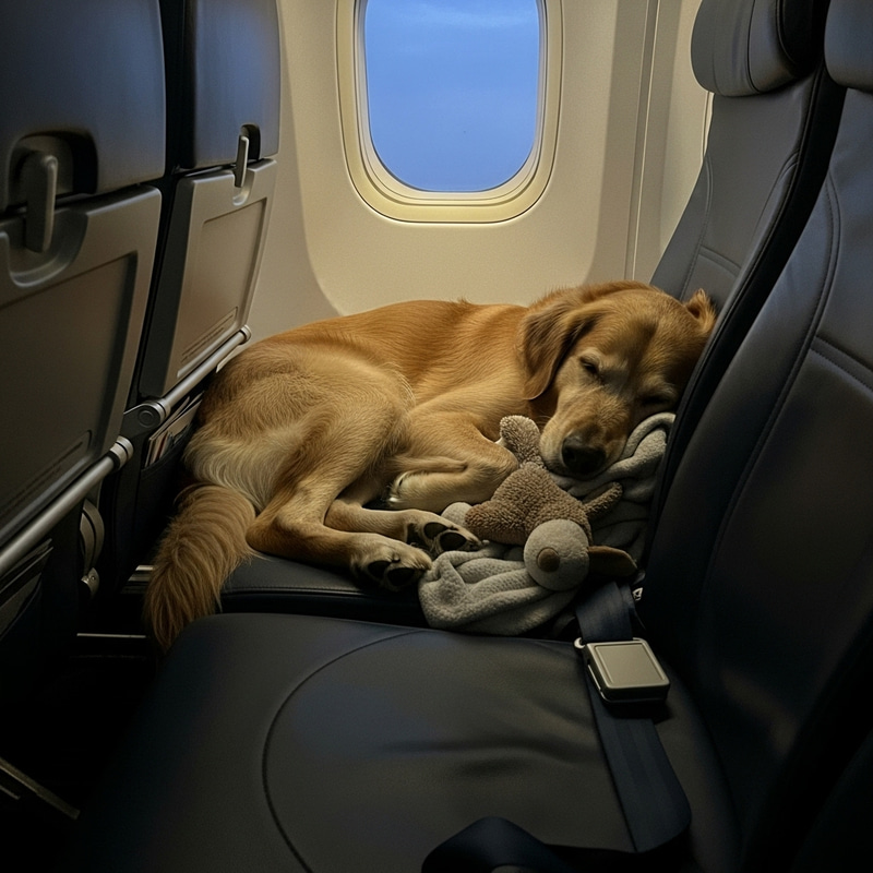 Sleeping Dog on Plane - Traveling with Pets Made Easy Sleeping Dog on Plane - Traveling with Pets Made Easy