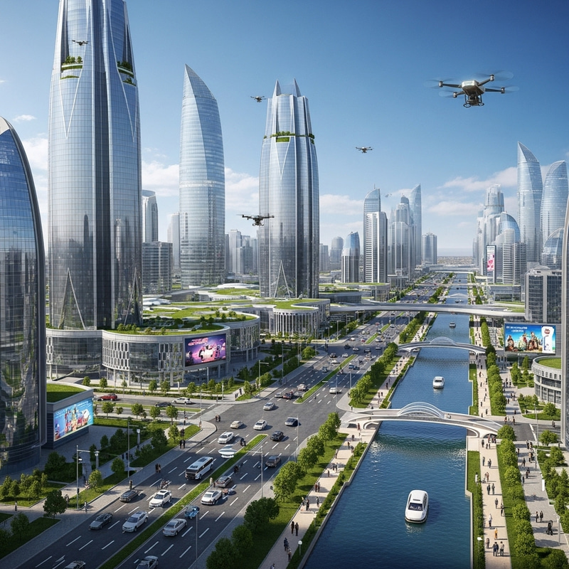 Futuristic Turkmenabat Cityscape in Tomorrow's Vision