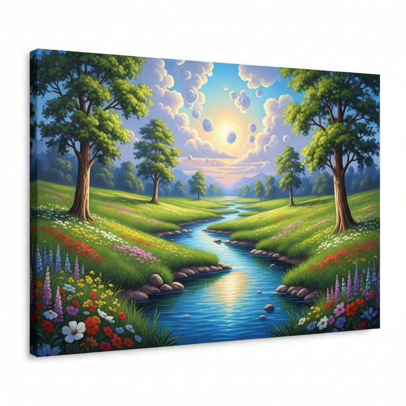 Nature Landscape Canvas Painting - Realistic Detail Nature Landscape Canvas Painting - Realistic Detail