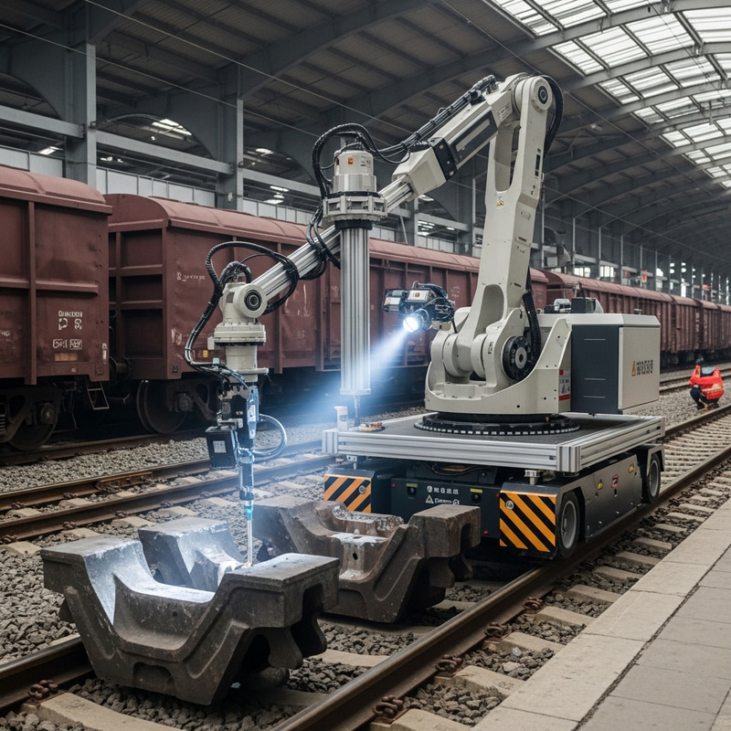 Robotic Inspection of Freight Car Bogies at Railway Station