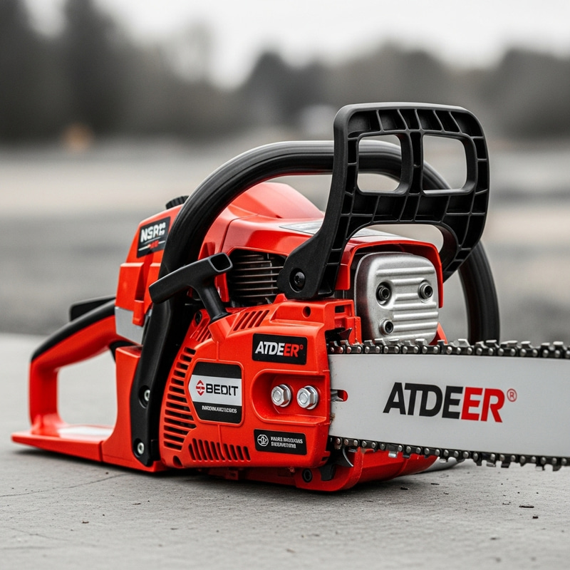 Stylish Red and Black Chainsaw - Top Quality Branding