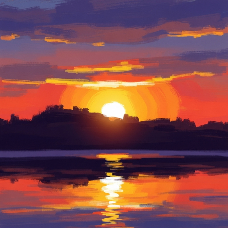 Stunning Abstract Sunset Art Interpretation