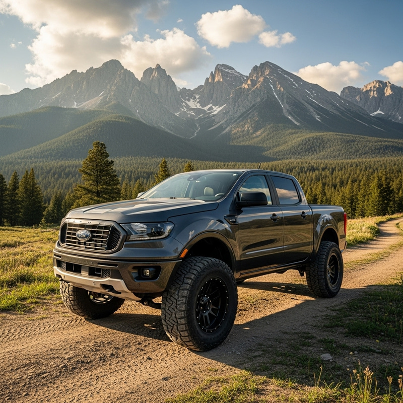 2024 Ford Ranger with Larger Tires and Wheels | Mountain Scenery