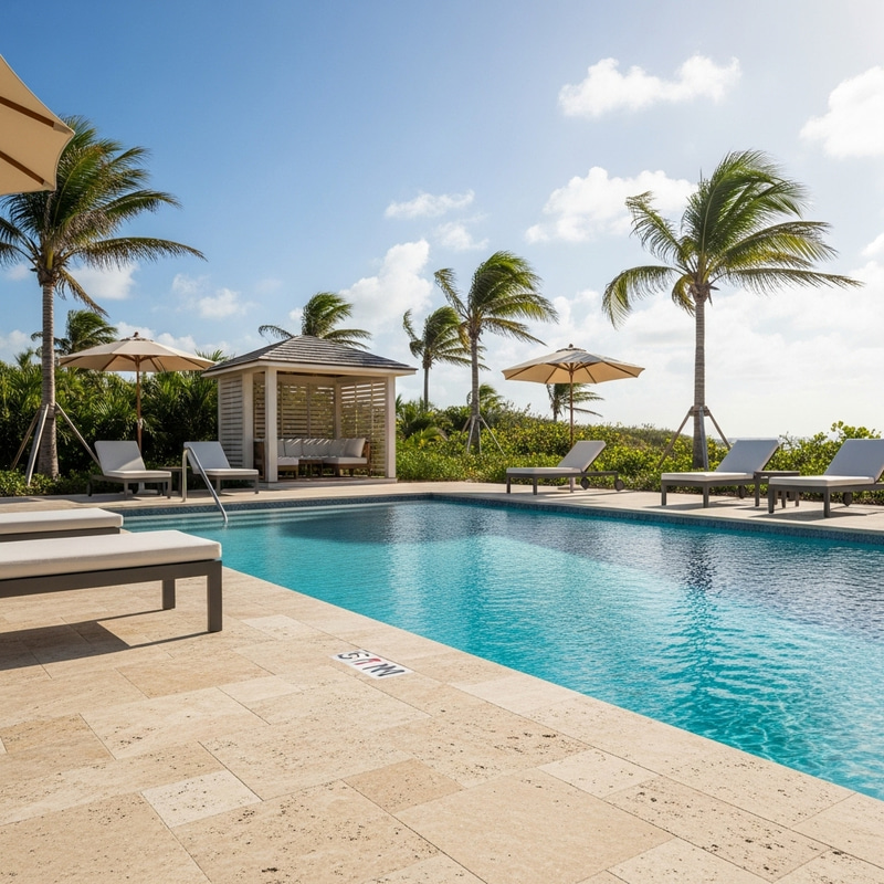 Travertine Poolside | Serene Outdoor Escape