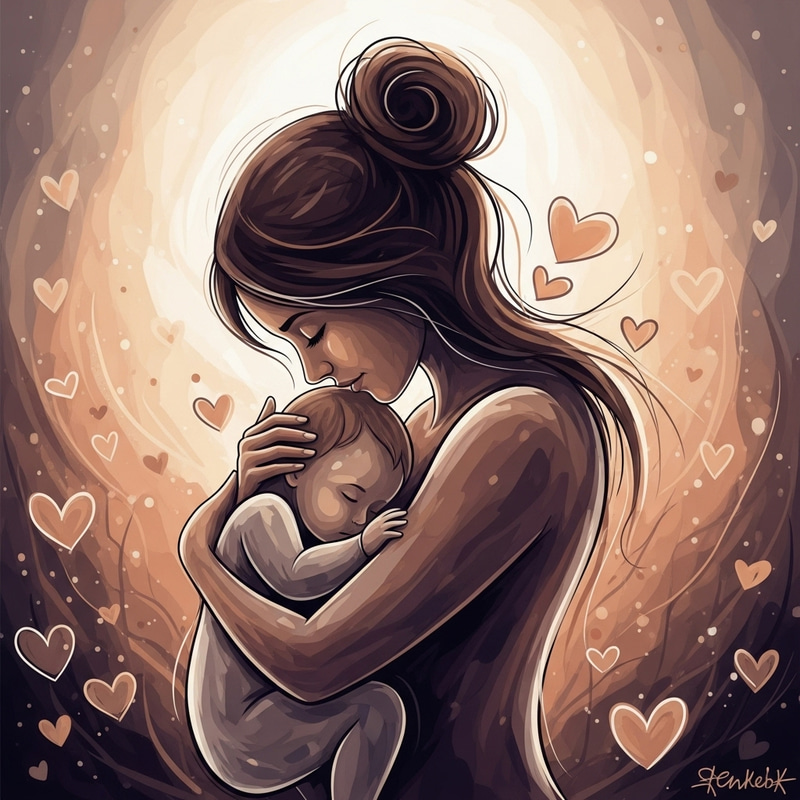 Motherhood Abstract Art: Embracing Love and Care Motherhood Abstract Art: Embracing Love and Care