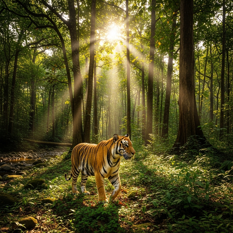 Tiger Walking in the Jungle - Nature's Majesty Tiger Walking in the Jungle - Nature's Majesty