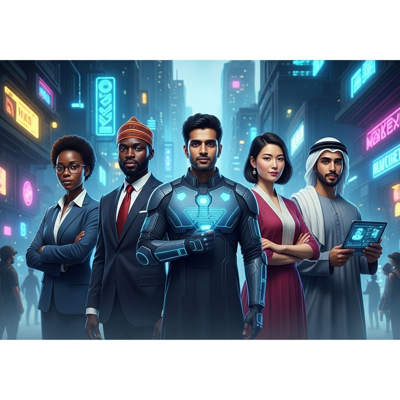 Futuristic Portrait of Diverse Nigerian Ministers Futuristic Portrait of Diverse Nigerian Ministers